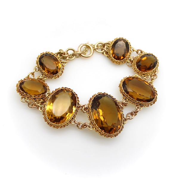 Victorian 14K Gold and Citrine Gemstone Bracelet Bracelet Kirsten's Corner 