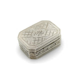 Sterling Silver Georgian Octagonal Vinaigrette with Engraved Latticework Objects of Vertu Kirsten's Corner 