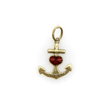 14K Gold Anchor and Enameled Red Heart Pendant Charm jewelry Kirsten's Corner 