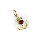 14K Gold Anchor and Enameled Red Heart Pendant Charm jewelry Kirsten's Corner 