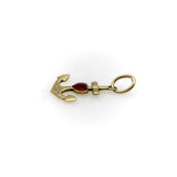 14K Gold Anchor and Enameled Red Heart Pendant Charm jewelry Kirsten's Corner 