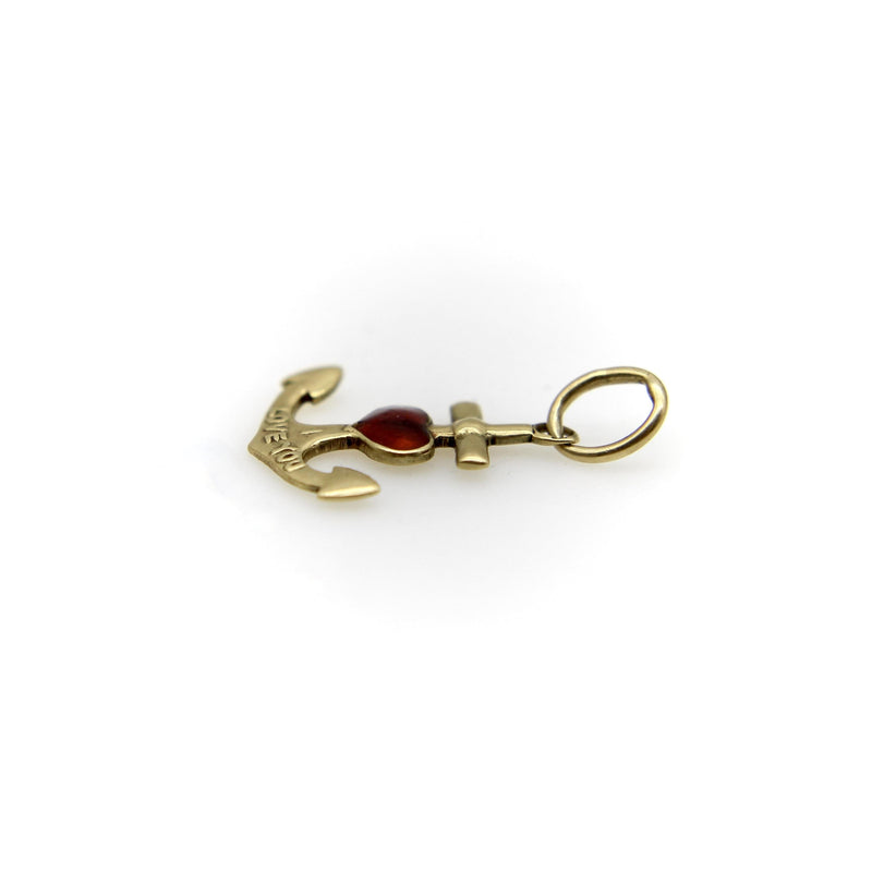 14K Gold Anchor and Enameled Red Heart Pendant Charm jewelry Kirsten's Corner 