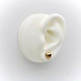 Vintage 14K Gold Puffy Heart Florentine Finish Stud Earrings