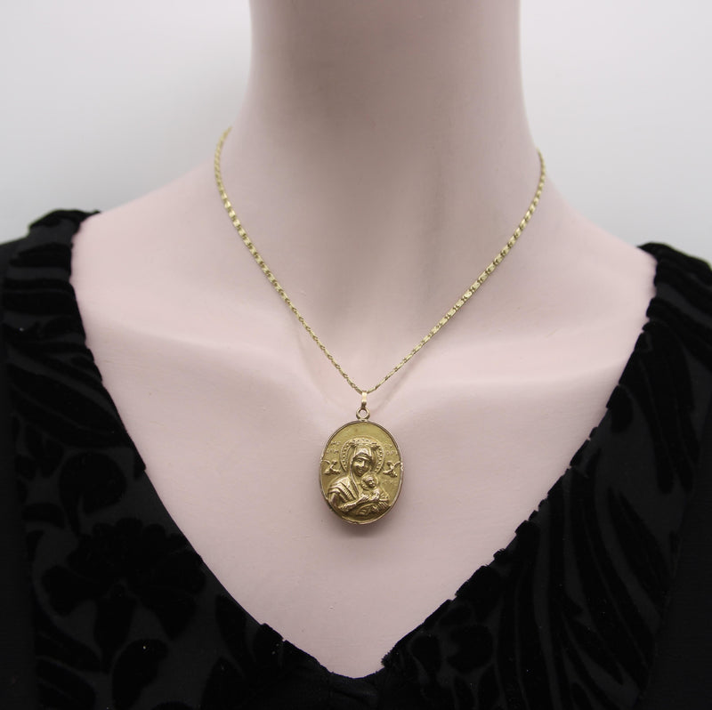 Victorian 10K Gold Our Lady of Perpetual Help & Sacred Heart Pendant Kirsten's Corner 