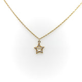 Contemporary 18K Gold Rose Cut Diamond Star Pendant Necklace Necklace Kirsten's Corner 