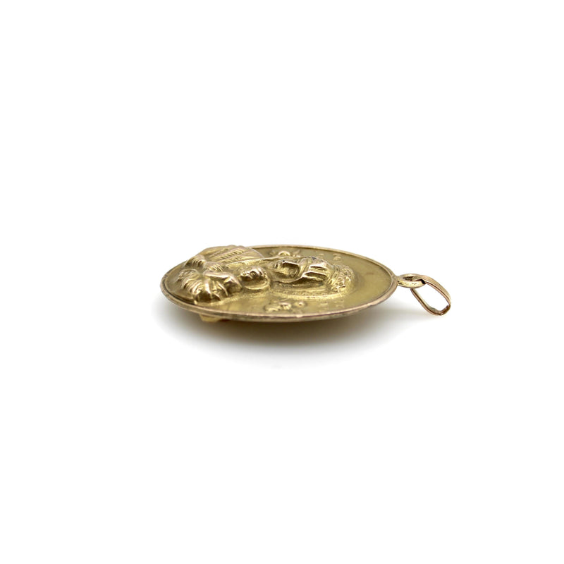 Victorian 10K Gold Our Lady of Perpetual Help & Sacred Heart Pendant Kirsten's Corner 