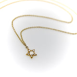 Contemporary 18K Gold Rose Cut Diamond Star Pendant Necklace Necklace Kirsten's Corner 