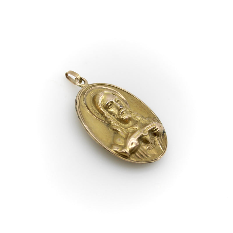 Victorian 10K Gold Our Lady of Perpetual Help & Sacred Heart Pendant Kirsten's Corner 