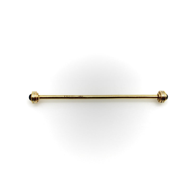 Vintage 18K Gołd Cartier Shirt Collar Pin with Sapphire Cabochon jewelry Cartier 