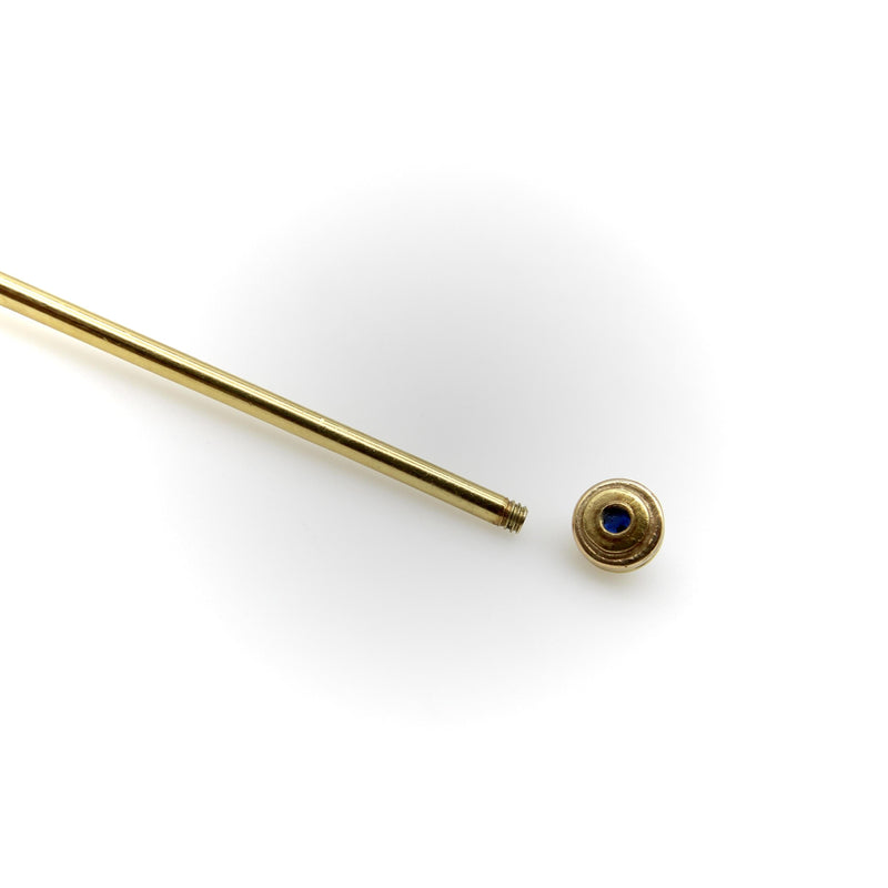 Vintage 18K Gołd Cartier Shirt Collar Pin with Sapphire Cabochon jewelry Cartier 
