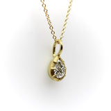 18K Gold Pear-Shaped Diamond in Collett Setting on a 16” Chain Kirsten's Corner 