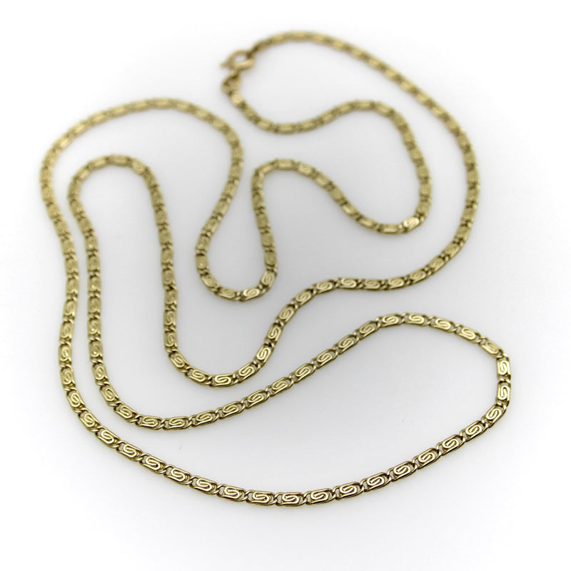 Vintage 14K Gołd Interlocking Link 26” Chain jewelry Kirsten's Corner 
