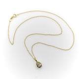 18K Gold Pear-Shaped Diamond in Collett Setting on a 16” Chain Kirsten's Corner 