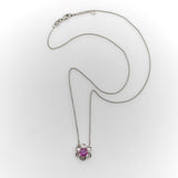Vintage Platinum Pink Sapphire and Diamond Necklace jewelry Kirsten's Corner 