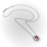 Vintage Platinum Pink Sapphire and Diamond Necklace jewelry Kirsten's Corner 