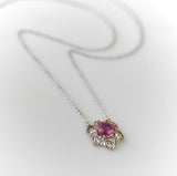 Vintage Platinum Pink Sapphire and Diamond Necklace jewelry Kirsten's Corner 