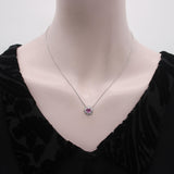Vintage Platinum Pink Sapphire and Diamond Necklace jewelry Kirsten's Corner 