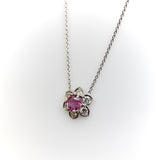 Vintage Platinum Pink Sapphire and Diamond Necklace jewelry Kirsten's Corner 