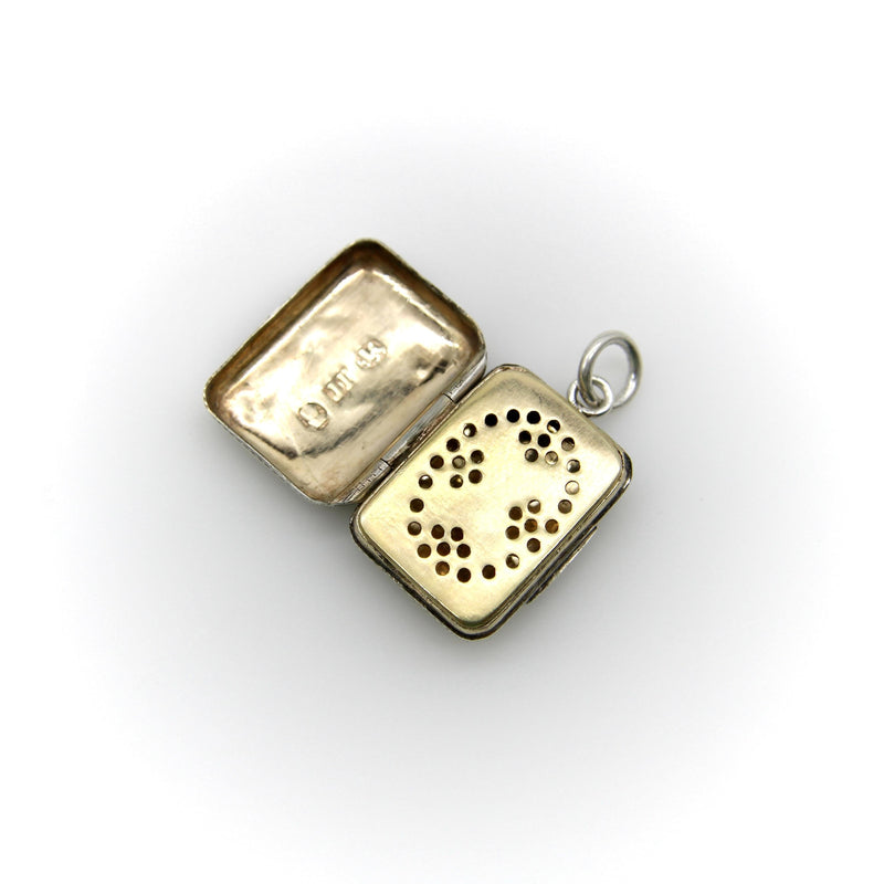 Sterling Silver Georgian Small Rectangular Vinaigrette Kirsten's Corner 