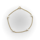 Vintage 14K Gold and Cultured Pearl Bracelet