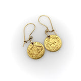 Victorian 22K Gold Hand Engraved Love Token Coin Earrings earrings Kirsten's Corner 