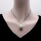 Sterling Silver Georgian Oblong Vinaigrette with Engraved Leaf Border jewelry Kirsten's Corner 