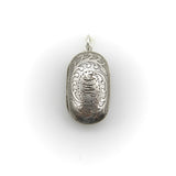 Sterling Silver Georgian Oblong Vinaigrette with Engraved Leaf Border jewelry Kirsten's Corner 
