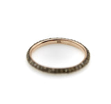 Vintage Micro Pave Cognac Diamond Eternity Band in 10K Gold with Rhodium Finish