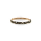 Vintage Micro Pave Cognac Diamond Eternity Band in 10K Gold with Rhodium Finish