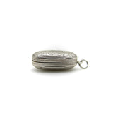 Sterling Silver Georgian Oblong Vinaigrette with Engraved Leaf Border jewelry Kirsten's Corner 