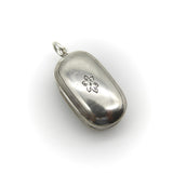 Sterling Silver Georgian Oblong Vinaigrette with Engraved Leaf Border jewelry Kirsten's Corner 