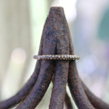 Vintage Micro Pave Cognac Diamond Eternity Band in 10K Gold with Rhodium Finish