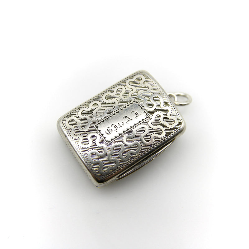 Sterling Silver Georgian Rectangular Vinaigrette with Meander Pattern Kirsten's Corner 