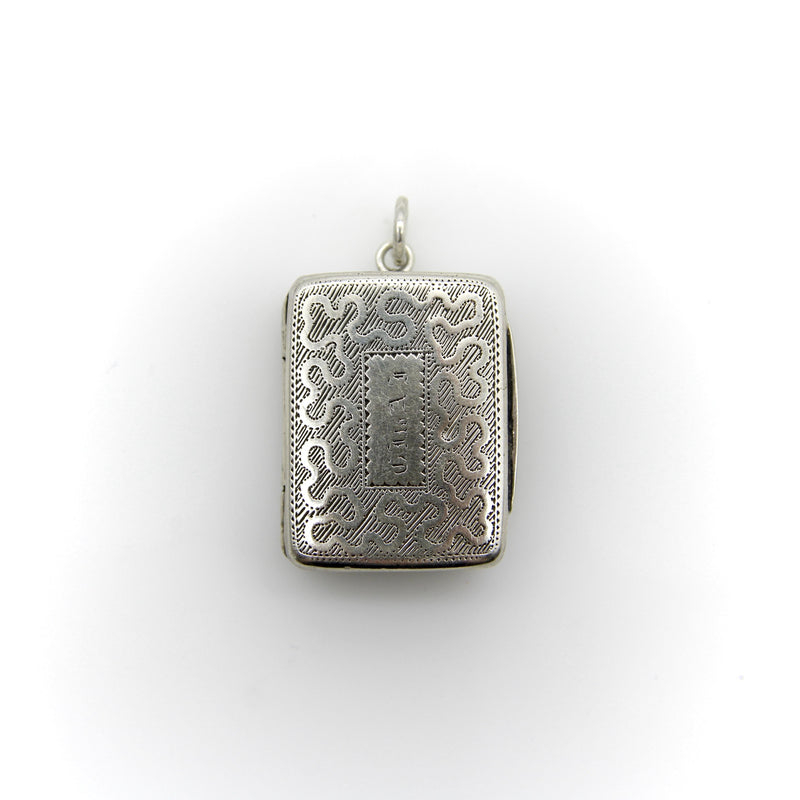 Sterling Silver Georgian Rectangular Vinaigrette with Meander Pattern Kirsten's Corner 