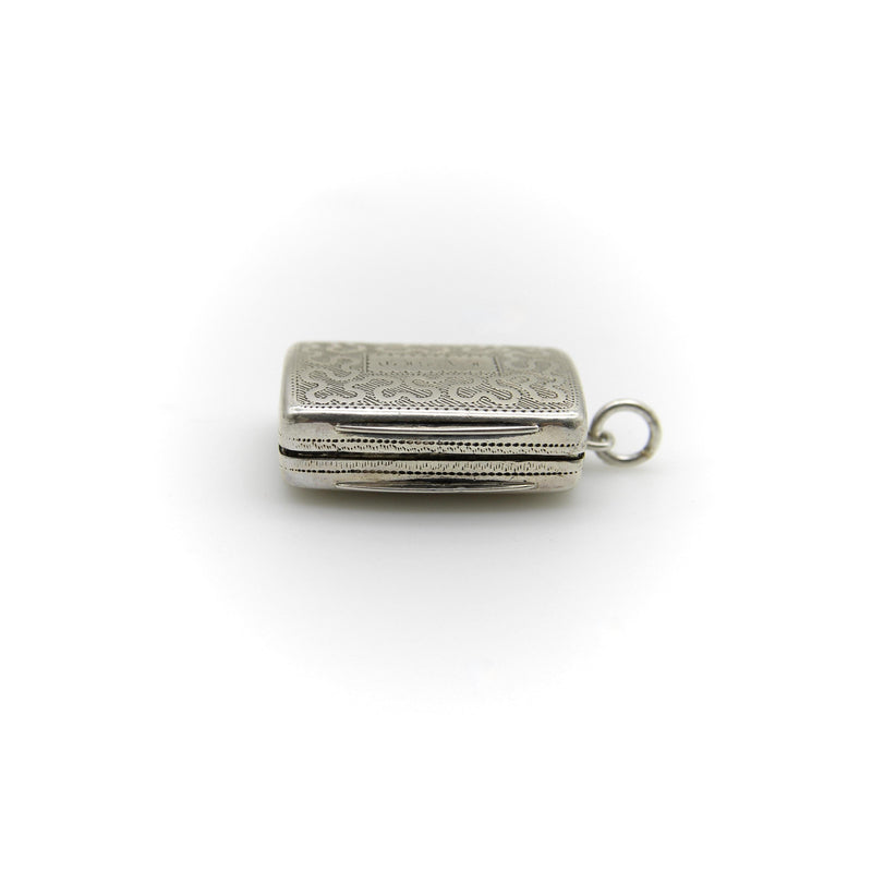 Sterling Silver Georgian Rectangular Vinaigrette with Meander Pattern Kirsten's Corner 