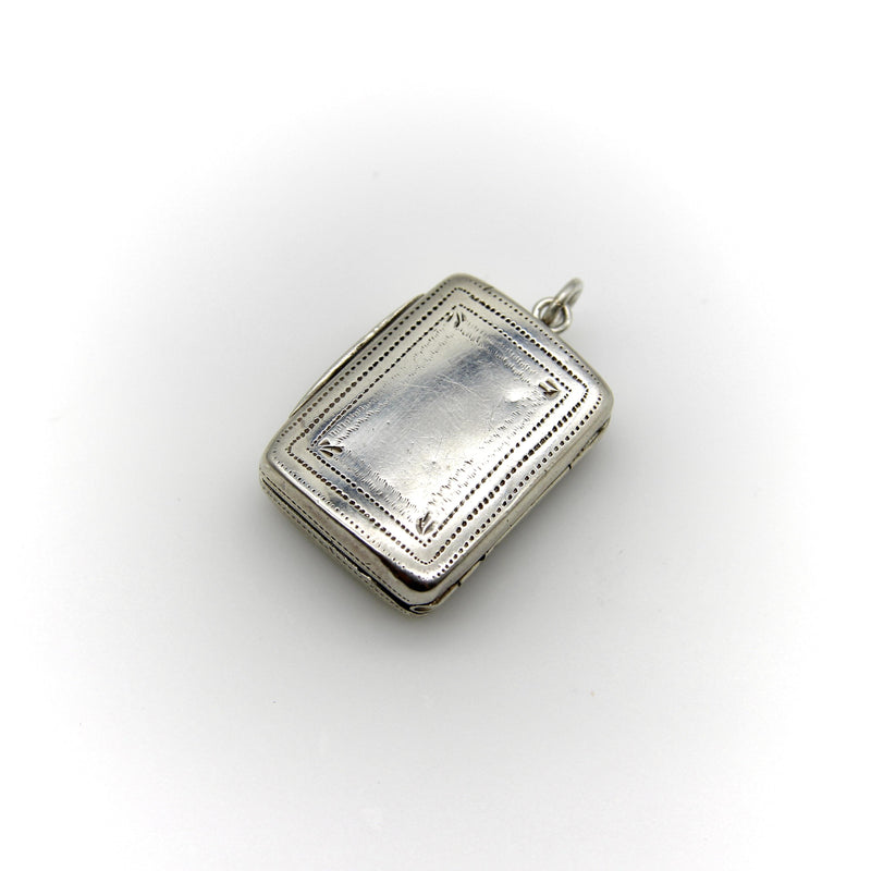 Sterling Silver Georgian Rectangular Vinaigrette with Meander Pattern Kirsten's Corner 