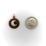 Vintage 14K Rose Gold and Diamond Crescent Moon Pendant Kirsten's Corner 