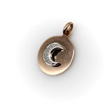 Vintage 14K Rose Gold and Diamond Crescent Moon Pendant Kirsten's Corner 