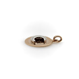 Vintage 14K Rose Gold and Diamond Crescent Moon Pendant Kirsten's Corner 