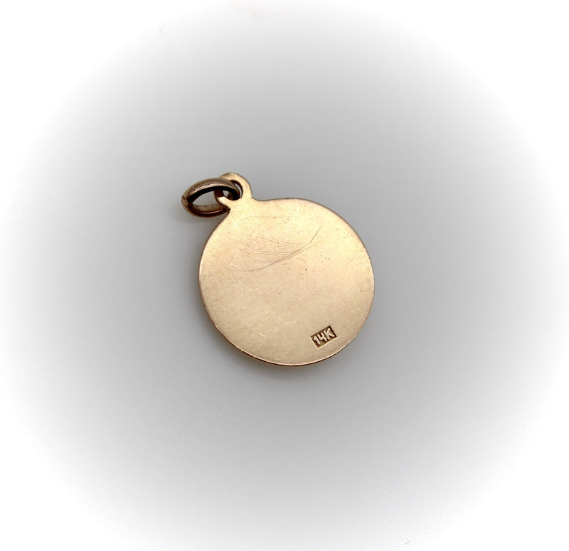 Vintage 14K Rose Gold and Diamond Crescent Moon Pendant Kirsten's Corner 