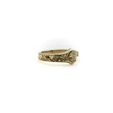 14K Gold Hand Engraved Lucky Nail Ring with Diamonds Ring Kirsten's Corner 