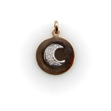 Vintage 14K Rose Gold and Diamond Crescent Moon Pendant Kirsten's Corner 