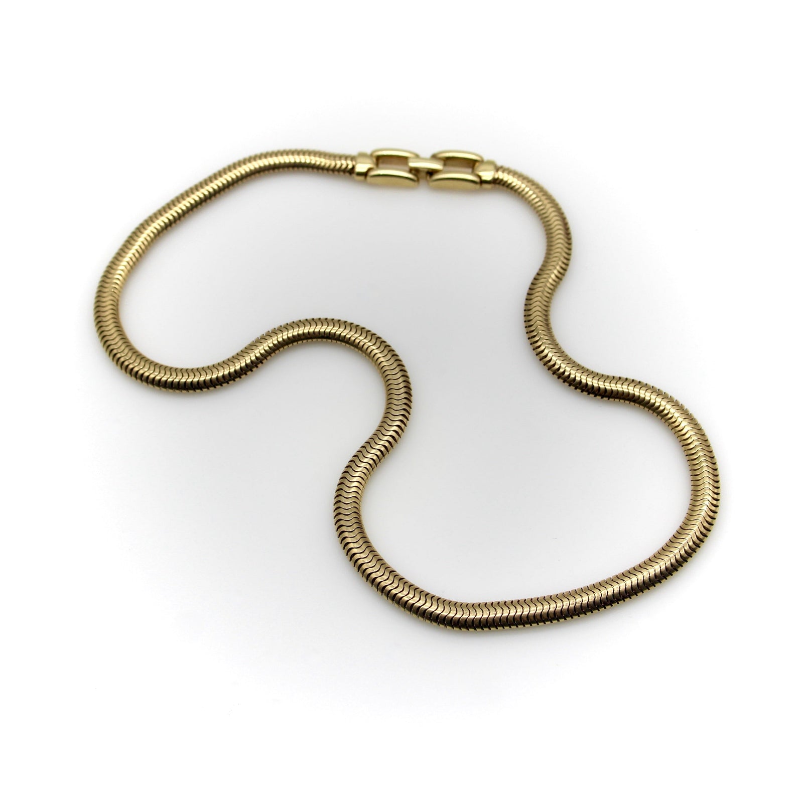 ★VINTAGE HOLLYWOOD★ Diagonal Snake Chain Necklace Vintage Snake Chain