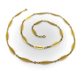 18K Gold Victorian French Alternating Link 24 3/4” Chain jewelry Kirsten's Corner 