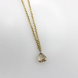 Dangling Pear Shape Champagne Rose Cut Diamond on 14K Gold Chain Necklace Kirsten's Corner 