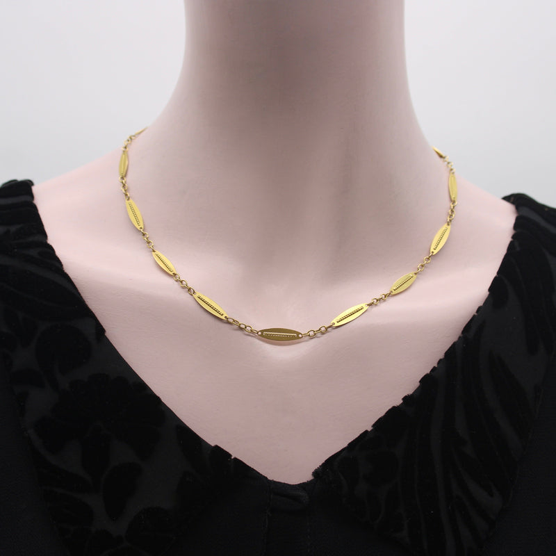 18K Gold Victorian Alternating Link 18” Chain jewelry Kirsten's Corner 