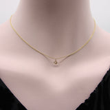 Dangling Pear Shape Champagne Rose Cut Diamond on 14K Gold Chain Necklace Kirsten's Corner 