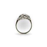 Art Deco 14K White Gold Order of the Eastern Star Diamond Ring