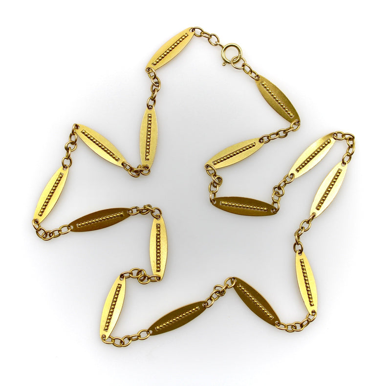 18K Gold Victorian Alternating Link 18” Chain jewelry Kirsten's Corner 