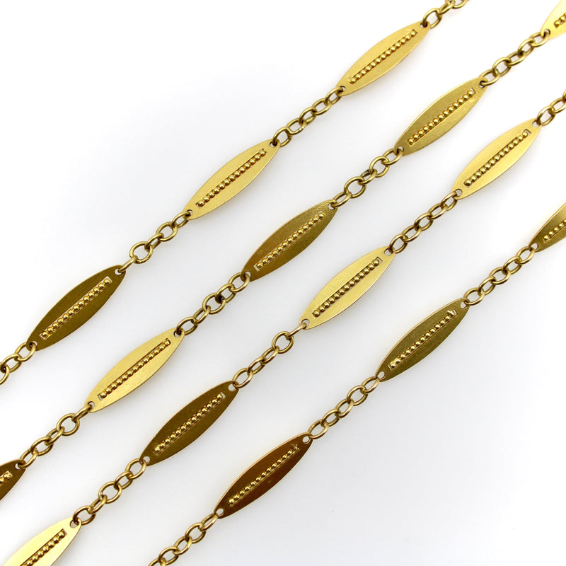 18K Gold Victorian French Alternating Link 24 3/4” Chain jewelry Kirsten's Corner 